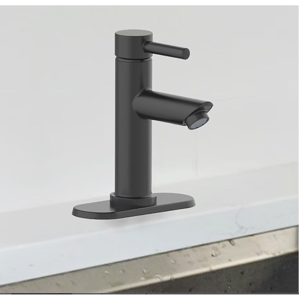 Project Source Idlewood Matte Black Bathroom Faucet Single Handle 67423W-607001